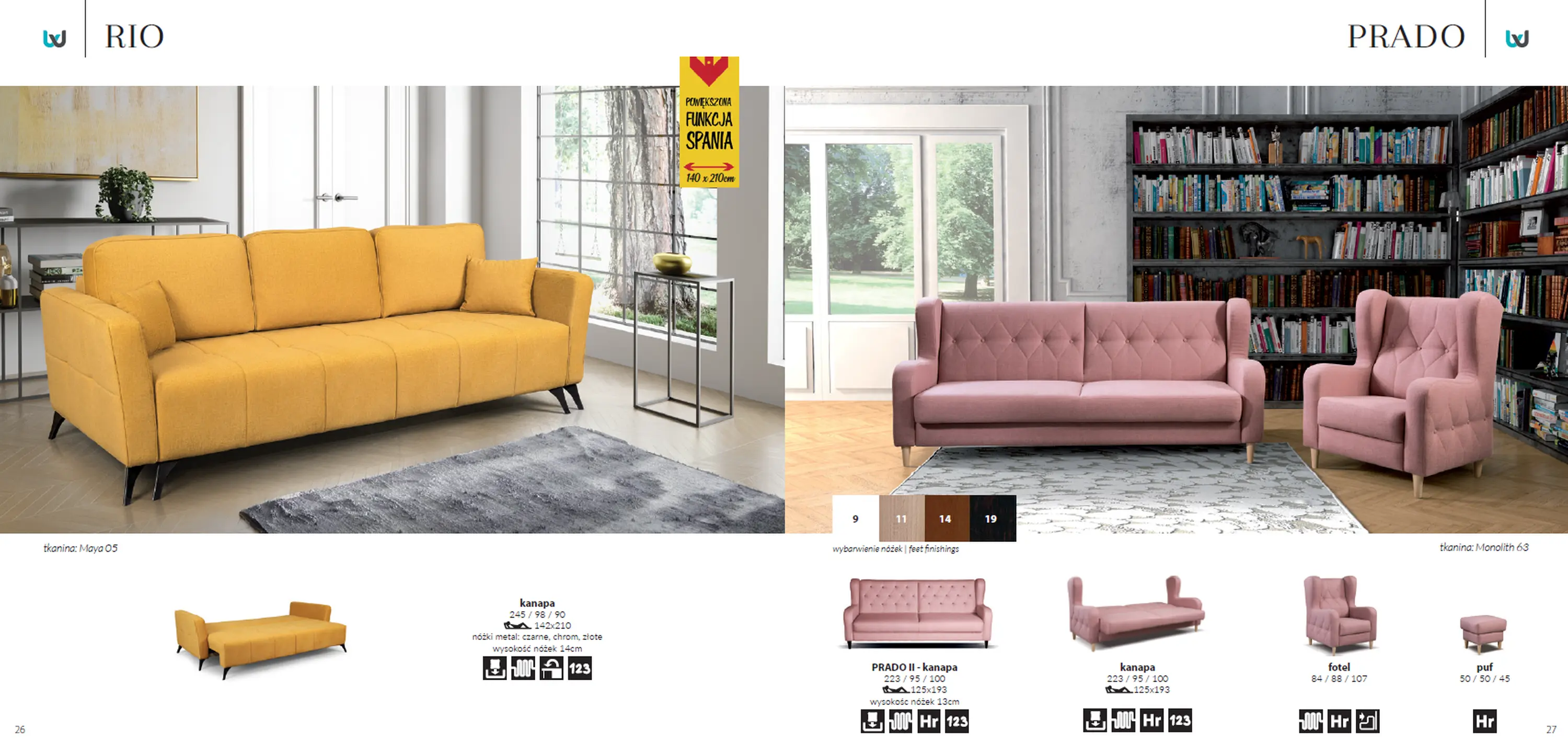 Katalog mebli Werxal - Kanapa Rio oraz Kolekcja Prado